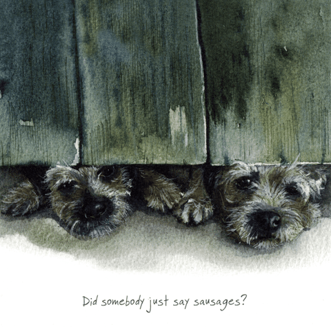 humorous greeting cardLittle Dog LaughedComedy Card CompanySomebody say sausages?