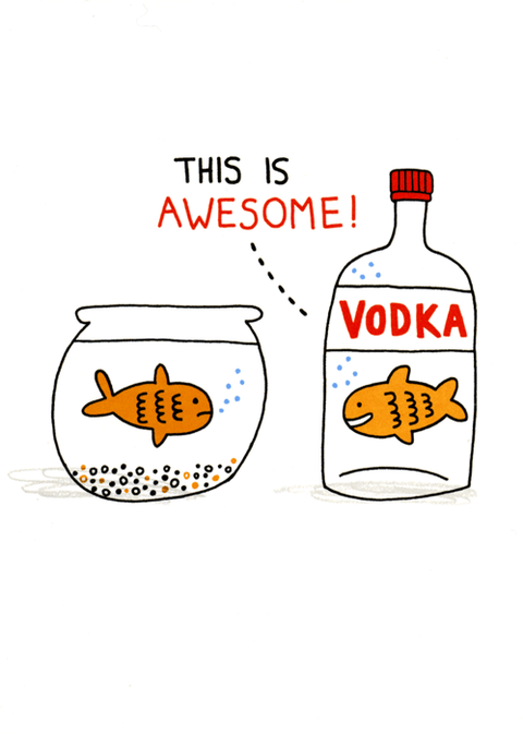 humorous greeting cardOhh DeerComedy Card CompanyVodka and the Goldfish