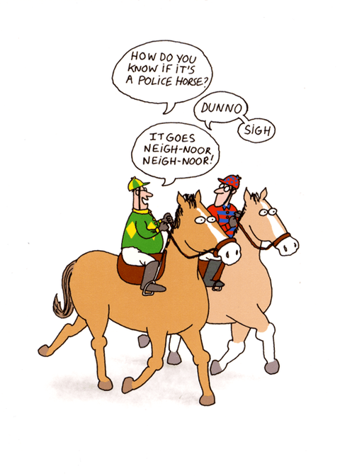 humorous greeting cardPaperlinkComedy Card CompanyPolice Horse