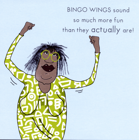 humorous greeting cardPeartree HeybridgeComedy Card CompanyBingo Wings