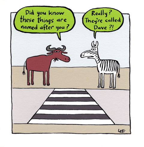 humorous greeting cardWoodmansterneComedy Card CompanyZebra Crossing