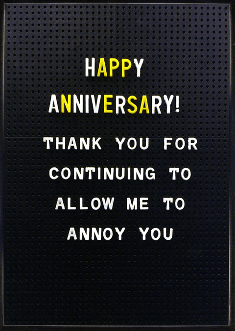 Love / Anniversary cardsBrainbox CandyComedy Card CompanyAnniversary - Allow me to annoy you