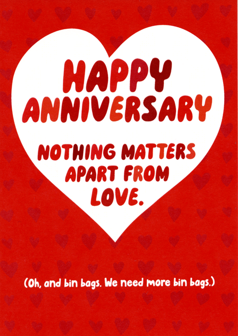 Love / Anniversary cardsBrainbox CandyComedy Card CompanyAnniversary - Bin bags