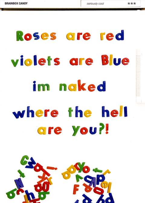 Love / Anniversary cardsBrainbox CandyComedy Card CompanyRoses are red, I'm naked