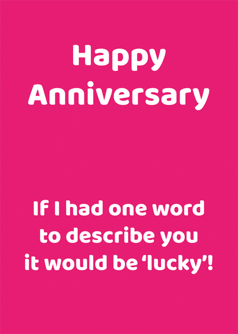 Love / Anniversary cardsComedy Card CompanyComedy Card CompanyAnniversary - So lucky