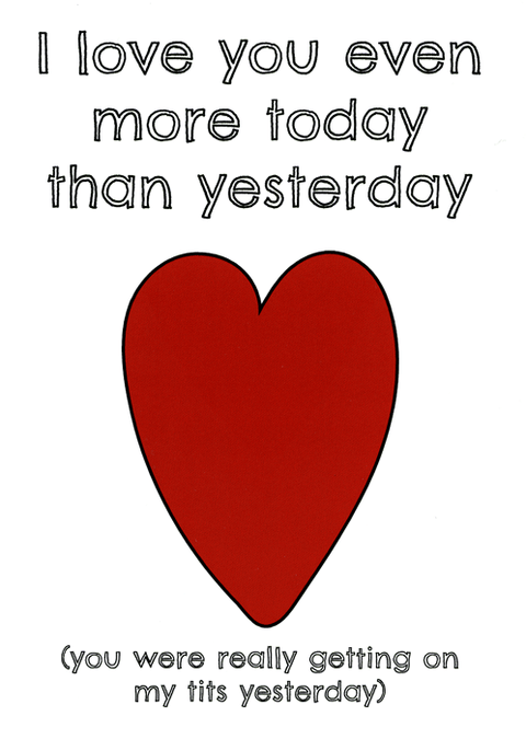 Love / Anniversary cardsComedy Card CompanyComedy Card CompanyLove you more today