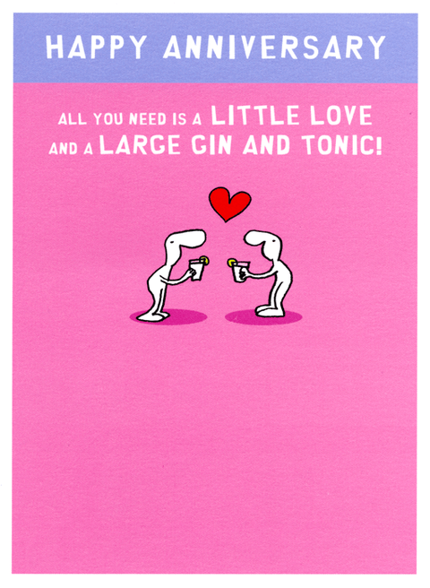 Love / Anniversary cardsHarold's PlanetComedy Card CompanyAnniversary - Love and Gin