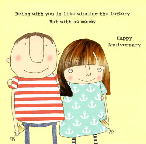 Love / Anniversary cardsRosie Made a ThingComedy Card CompanyWinning the lottery without money