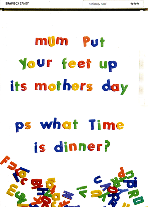 mother's day cardsBrainbox CandyComedy Card CompanyMothers day - Put your feet up