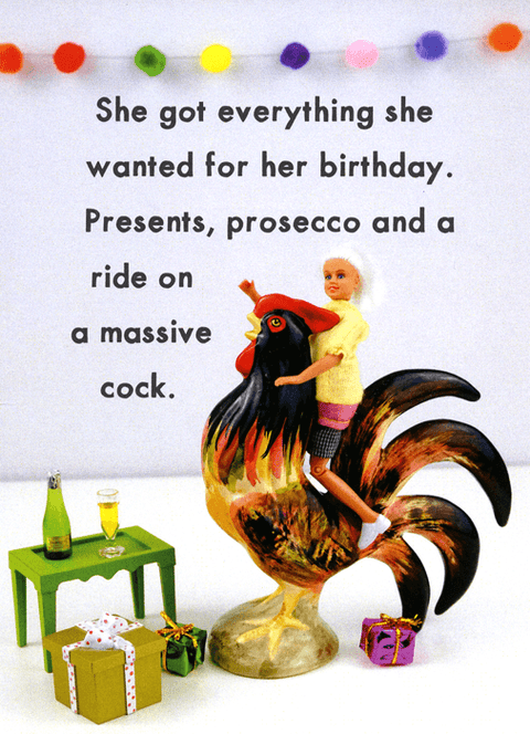 Rude Birthday CardsBold & BrightComedy Card CompanyBirthday - Ride on a massive cock
