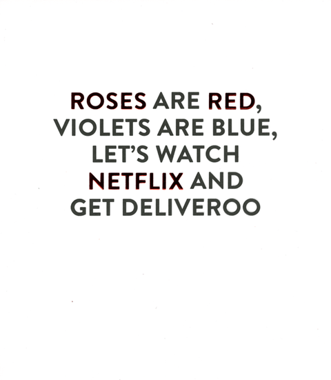 Valentines cardsUK GreetingsComedy Card CompanyNetflix and Deliveroo